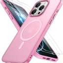 Miracase Magnetic for iPhone 17 Pro Max Case with Screen Protector [Compatible with MagSafe] Slim Thin Phone Case Military-Grade Protected for 17 ProMax Cover Bumper 6.9", Pink