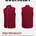 COOFANDY Men's Puffer Vest Loose Fit Quilted Vest Winter Outdoor Zipper Padded Vests Warm Puffy Sleeveless Jacket (Red, L)