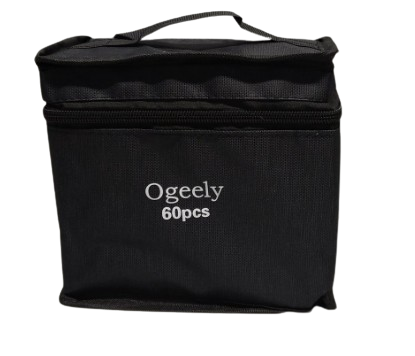 Ogeely 60 Pack Permanent Marker Pens Dual Tip Marker Pens for Kids and Adults Sketch Markers with Marker Case, Bullet Tip and Chisel Tip for Artists Illustration, Drawing