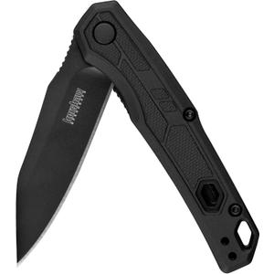 Kershaw Appa Folding Tactical Pocket Knife, SpeedSafe Opening, 2.75 inch Black Blade and Handle, Small, Lightweight Every Day Carry (Straight Blade)
