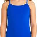Kurve Girl’s Sleeveless Tank Top – Stretch Undershirts Cami Camisole, UV Protective Fabric, Rated UPF 50+ (Made in USA), 7-12 Years, Cobalt