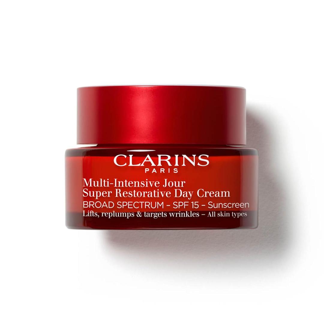 Clarins Super Restorative Day Cream, Broad Spectrum SPF 15 Sunscreen | Anti-Aging Moisturizer For Mature Skin Weakened By Hormonal Changes | Replenishes, Illuminates & Densifies Skin|Targets Wrinkles