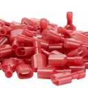 AIRIC UL Listed Red Male Spade Connector 22-16 AWG, 100pcs Nylon Electrical Crimps Terminal Connectors for Speaker Auto, Wiring Connect Quick Disconnect Crimp Terminals for 22,20,18,16 Gauge Wire