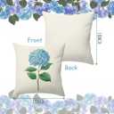 BBOLDIN Blue Hydrangea Throw Pillow Covers 18x18, Flower Flowal Square Pillow Cases Set of 4, Spring Summer Cushion Covers Decorations for Living Room Bedroom Farmhouse