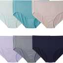 Fruit of the Loom Women's Breathable Underwear (Regular & Plus Size), Plus Size Brief - Cooling Stripes - 6 Pack Assorted Colors, 12