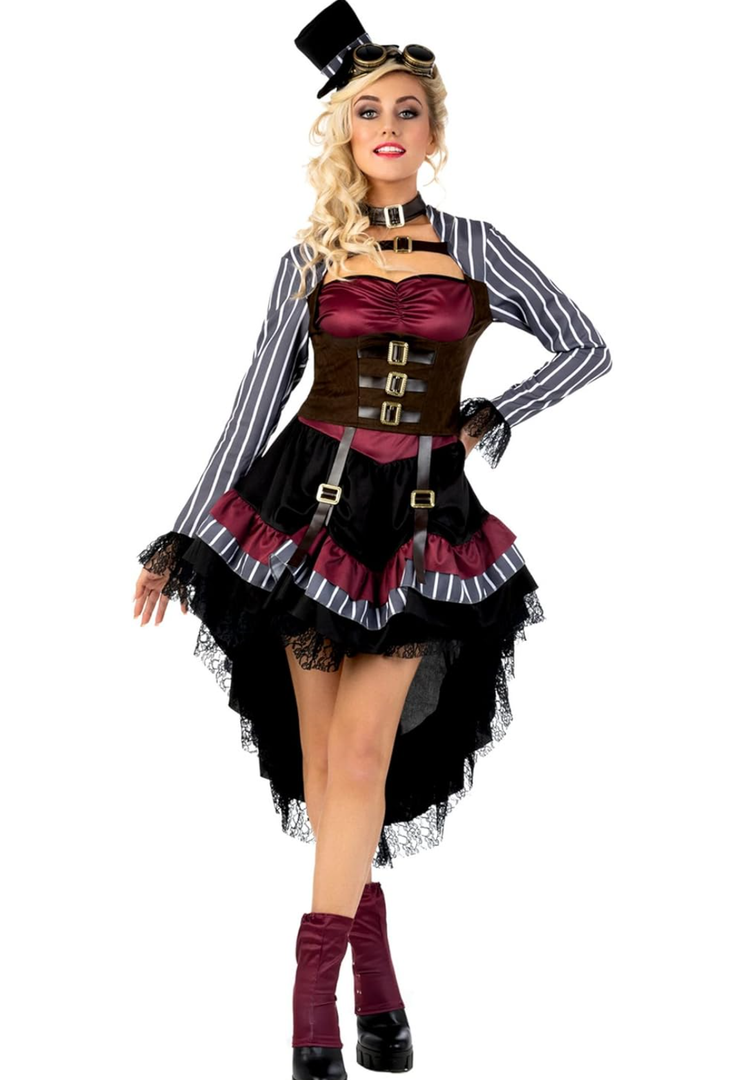 Morph Ladies Luxury Steampunk Costume - Gothic Victorian Halloween Costume for Women Size L