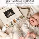 Baby Book Keepsake - Timeless Baby Memory Book for Boy or Girl I First 5 Year I Faux Leather, Gender Neutral, Safari Theme w/Gold Foil Stamp - Baby First Year Book Journal Scrapbook Photo Album Shower