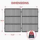 66095 66802 Genesis II Grill Grate Replacement Parts for Weber Genesis II 300 Series, Weber Genesis II E/S/SE-310, II E-315, II E-325, II E-330, II E/S/SE-335, II S-345, 18.75 x 13.25'', 2 Pack