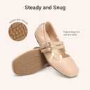 DREAM PAIRS Girls Dress Shoes Slip on Ballerina Flats Mary Jane Ballet Shoes for Wedding/Party,Size 3 Little Kid,Nude