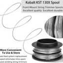 THTEN KST 130X Spool Trimmer line 17ft 0.080" Compatible with Kobalt 40-Volt String Trimmer Models 2905303,KST 130X-06, Item Number 796787,831145 4 Pack