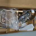 Moen Ronan Bronzed Gold Double Bend Single Hole Modern Bathroom Sink Faucet with Optional Deckplate and Spring Loaded Drain Assembly, 84024BZG