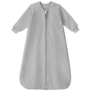 Yoofoss Baby Sleep Sack 6-12 Months 1.0 Tog Long Sleeve Sleep Sack Cotton Wearable Blanket for Infants 2-Way Zipper Quilted Sleeping Sacks(Medium) (Grey)