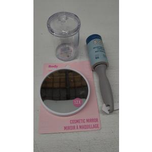 Mirror With Suction Cups And Storage Box And Lint Roller