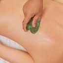 Healifty Jade Gua Sha Comb for Scalp Massage and Hair Care 3.5 Inch Natural Jade Scraping Tool for Facial and Body Relaxation Multi-Functional Crystal Hair Comb (4 Styles)