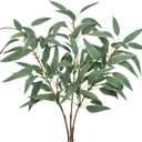 Faux Eucalyptus Stems Willow Eucalyptus Leaves 34 Long Fake Salix Leaves 3 Pcs Artificial Greenery Stems for DIY Bouquet Arrangements Centerpieces Shower Decorations-Artificial Eucalyptus Stems