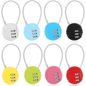 Moxweyeni 8 Pack Combination Wire Lock 3 Digit Small Combo Luggage Number Cable Padlock Outdoor Waterproof Resettable Lock for School Gym Locker Travel Backpack Suitcase Storage (Multi Color)