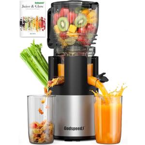 Juicer Machines, 5.8" Large Feed Chute Slow Masticating Cold Press Juicer for Whole Fruits & Vegetables, Easy to Clean & High Juice Yield