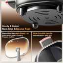 Stariver 6L Electric Hot Pot with Divider, 1300W, Dual-Flavor Pot for Two Broths, 5-Temp Control & Non-Stick Coating, Electric Pot for Shabu Shabu, Fondue, Perfect for Family Gatherings & Parties (Grey)