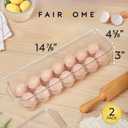 Set of 2 Egg Holder Tray for fridge with Lid Clear, Plastic Egg Organizer Container For Refrigerator, Home Organization and Storage