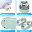 Automatic Cat Feeder and Water Dispenser with Stainless Steel Bowl Gravity Food Feeder and Waterer Set for Small Medium Dog Puppy Kitten 1 Gallon x 2(Green)