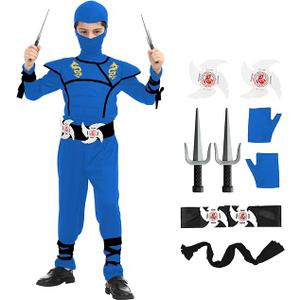 Bad boy league Kids Ninja Costumes Set Dragon Ninja Costume Halloween Ninjas Cosplay Suit for Boys Girls Halloween Party, Size: Kids-XL-10/12T