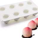 Silicone Mold Dessert Silicone Cake Mold For Baking Fondant Mould Fruit Shape Sugar Candy Jelly Bakeware Chocolates Mould (Peach K_11.68x6.84x2.2 inch)