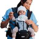 Baby Carrier, MOMTORY Safety-Certified 6-in-1 Baby Carrier Newborn to Toddler, Adjustable Detachable Infant Baby Hip Seat Carrier for 7-50lbs, All Seasons, Perfect for Shopping Travelling