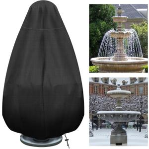 50Hx40D''Fountain Cover,420D Oxford Cloth Garden Statue Cover,Fountain Protector with Drawstring Weather Resistant for Winter Outdoor Patio Fountain