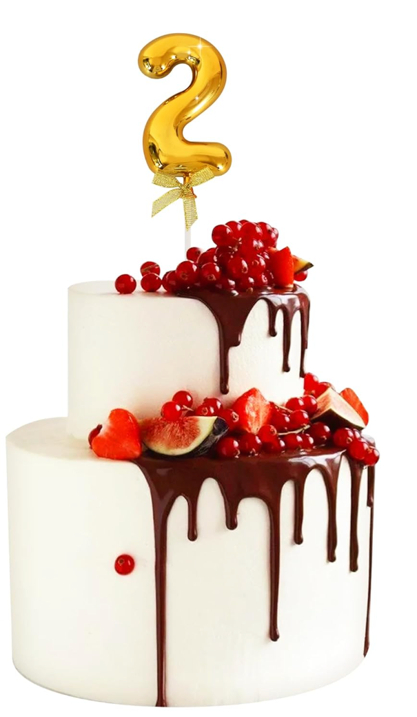 BEISHIDA 3D Number Cake Topper Gold 2 Numbers Happy Birthday Cake Topper 2nd 12th 30th 40th 50th Birthday Cake Toppers for Party Wedding Anniversary Decorations