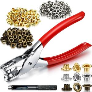 1003Pcs Grommet Tool Kit, 1/4 Inch 6mm(Inside) Grommet Eyelet Pliers Kit with 1000 Metal Eyelets with Washers for Fabric, Leather, Belt, Shoes, Clothes