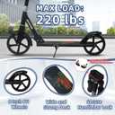 Nattork Kick Scooter for Kids 6+ Years Teens Adults - 220LB Weight Capacity, Front Shock Absorber and Adjustable Handlebar - Smooth Ride with 8" Sturdy Wheels, Ideal for Outdoor Sports