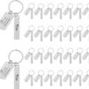 30 Pcs Engravable Stainless Steel Keychain Blanks Laser Engraving Blanks Key Rings Tags for DIY Crafts Gifts