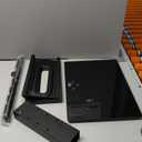 TAVR Universal Floor TV Stand Base for 32-75 Inch TVs up to 110 Lbs with Swivel Height Adjustable Mount, Black Tempered Glass Base for Media Storage and Space Saving