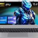 UOWAMOU 15.6 IPS-FHD-Laptop, 32GB RAM 512GB SSD 6500Y (up to 3.4GHz), Multi-Ports Lightweight Computer for Student-Home WiFi 5 BT5.0