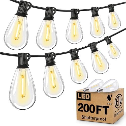Tenmiro 100FT Outdoor String Lights, Ultra Long LED Patio Lights with Shatterproof High Brightness S11 Edison Bulbs, Outside Hanging Light Waterproof for Backyard Deck Porch Party Decor 2700K