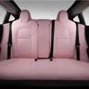 Xipoo Seat Cover Compatible with Tesla Model 3 Car Seat Cover PU Cover Car Seat Protector Replacement for 2017 2018 2019 2020 2021 2022 2023 Tesla Model 3 Accessories (Pink-PU,12 Pcs)