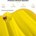 6 Pack Yellow Round Tablecloth, Fitted Table Cloths for 6 foot Round Tables, Washable 132 Inch Table Skirt for Wedding Birthday Photography Themed Parties Banquet Holidays Yellow Party Decorations, 72inch