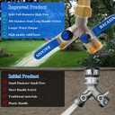 Brass Garden Hose Splitter, Garden Hose Splitter 2 Way Heavy Duty, With 2 304 Stainless Steel Extension Handles, 2-Way Y-Valve 3/4 GHT Threads (Increase Flow Style)