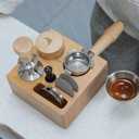58mm Espresso Tamping Station Compact Portafilter Stand and Coffee Accessories Organizer for Espresso Machines with Tamper Holder, Distributor Slot, and Multi-Accessory Storage