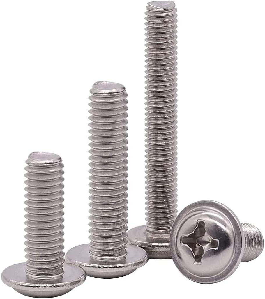 2 x 50Pcs Metric M4 x 22mm Knobs Screws for Chinese Konbs Pulls Handles, 22mm Length Washer Head Bolts Phillips Drive PWM Machine Screws for Metric M4 Hole Cabinet Door Drawer Handles (M4 x 22mm, 50 Pcs)