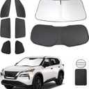 Window Shades for Nissan Rogue 2021-2024 2025(NOT for Rogue Sport) Accessories Car Side Full Windows Cover Camping Rear Triangular Windshield Sun Shade Sun UV Rays Privacy Protection 8PCS