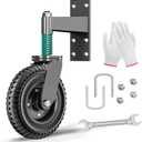 DAILYLIFE Gate Wheel, Heavy Duty 8-Inch Spring-Loaded Gate Wheels for Wooden & Metal Tube Gates, 700 lbs Capacity Caster with 360 Rotation, Includes Mounting Hardware