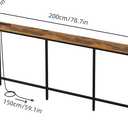 78.7" Behind Couch Table with Fast Charging Station, 7.1" Narrow Skinny Sofa Table with 2 Power Outlets, 2 USB-A, USB-C for Console Entryway, Rustic Brown, 78.7"L x 7.1"W x 32.3"H