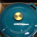 Mueller DuraCast 6 Quart Enameled Cast Iron Dutch Oven Pot with Lid, Heavy-Duty, Oven Safe up to 500° F & Across All Cooktops, Wedding Registry Ideas & Gifts, Emerald