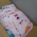 Wajade Kids Pink Princess Comforter Set Bed in A Bag Queen Size 7 Piece Princess Fairy Tales Castle Bedding Set for Girl (1 Comforter, 1 Flat Sheet, 1 Fitted Sheet, 2 Pillowcase and 2 Pillow Sham)