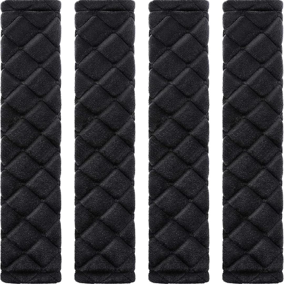 Tatuo 4 Pack Seat Belt Cover Extra Long Seat Belt Pads for Car Soft Comfort Shoulder Strap Covers Harness Pads Helps Protect Your Neck and Shoulder(15.8 Inch,Black)