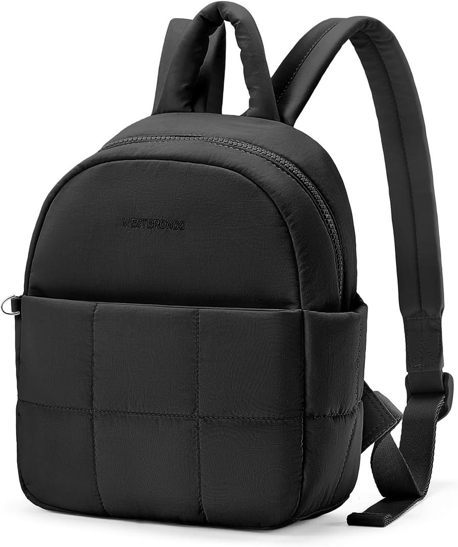 WESTBRONCO Mini Backpack for Women Nylon Small Fashion Backpacks Purse Puffer Lightweight Backpacks for Travel, Shopping, Daily
