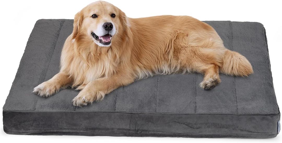 Dog Bed for X Large Dog - Orthopedic Pet Beds with Memory Foam, Waterproof Removable Washable Cover with Non-Slip Bottom, Grey, 41" L x 27" W x 3" H (
Grey
)