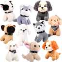 Niceup 10Pcs 4.5in Small Stuffed Dog Puppies Animals Bulk Adopt Dog Party Favors Cute Paw Animal Little Pup Soft Plush Toys Doll for Pawty Birthday Goodie Bag Fillers Kids Class Valentine's Day Gift
