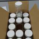 LANDNEOO 15 Pack 2 oz Glass Shot Bottles w/White Lids & 15 Labels - Small Clear Jar for Ginger, Wellness Shot, Juice, Sample, Whiskey - Travel Mini Bottles - Wide Mouth, Leakproof, Dishwasher Safe